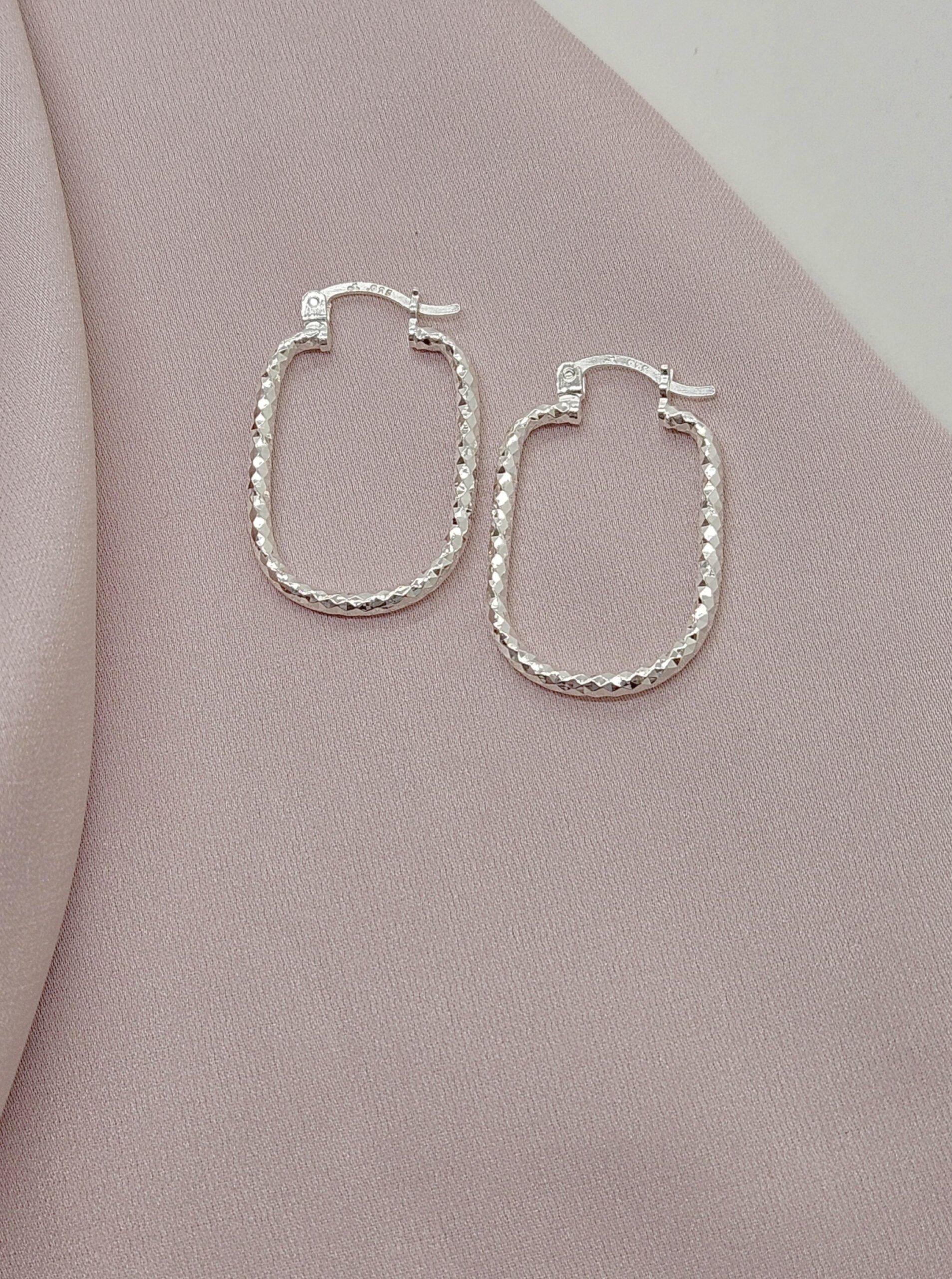 Aros diamantados, Plata 925
