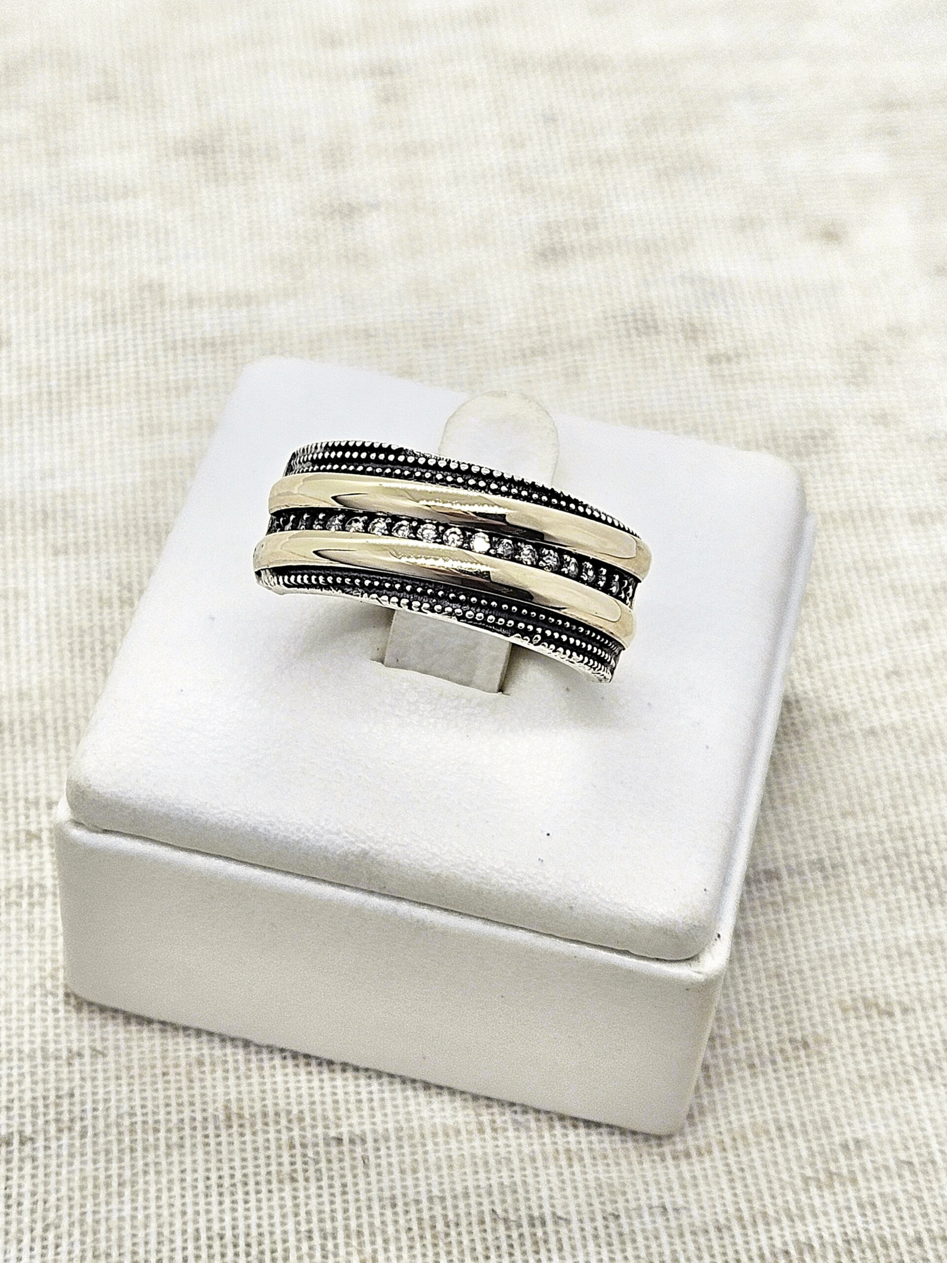 Anillo Marbella, Plata 925 y Oro c/Circonias