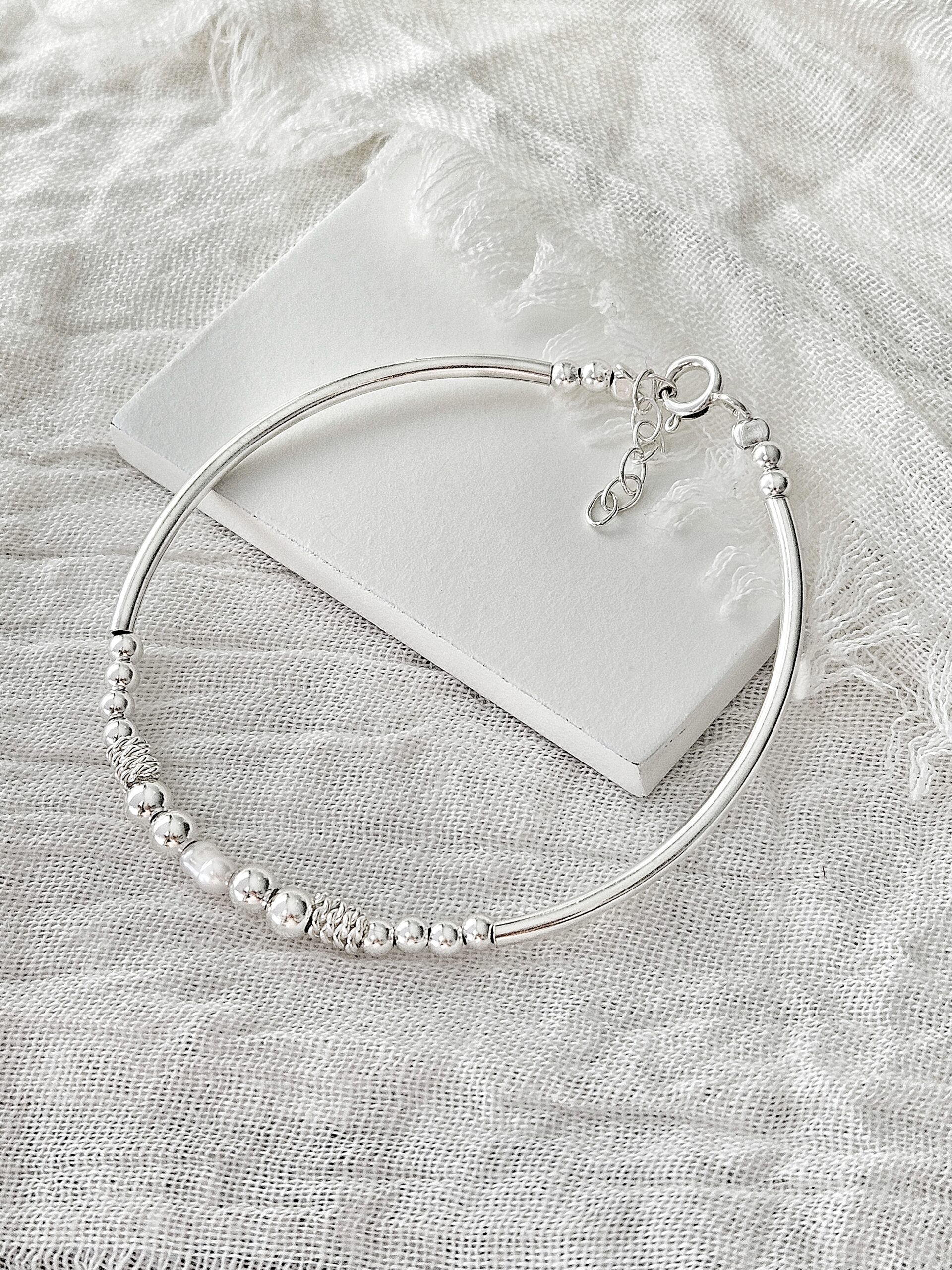 Pulsera Emma con perla de Río, Plata 925