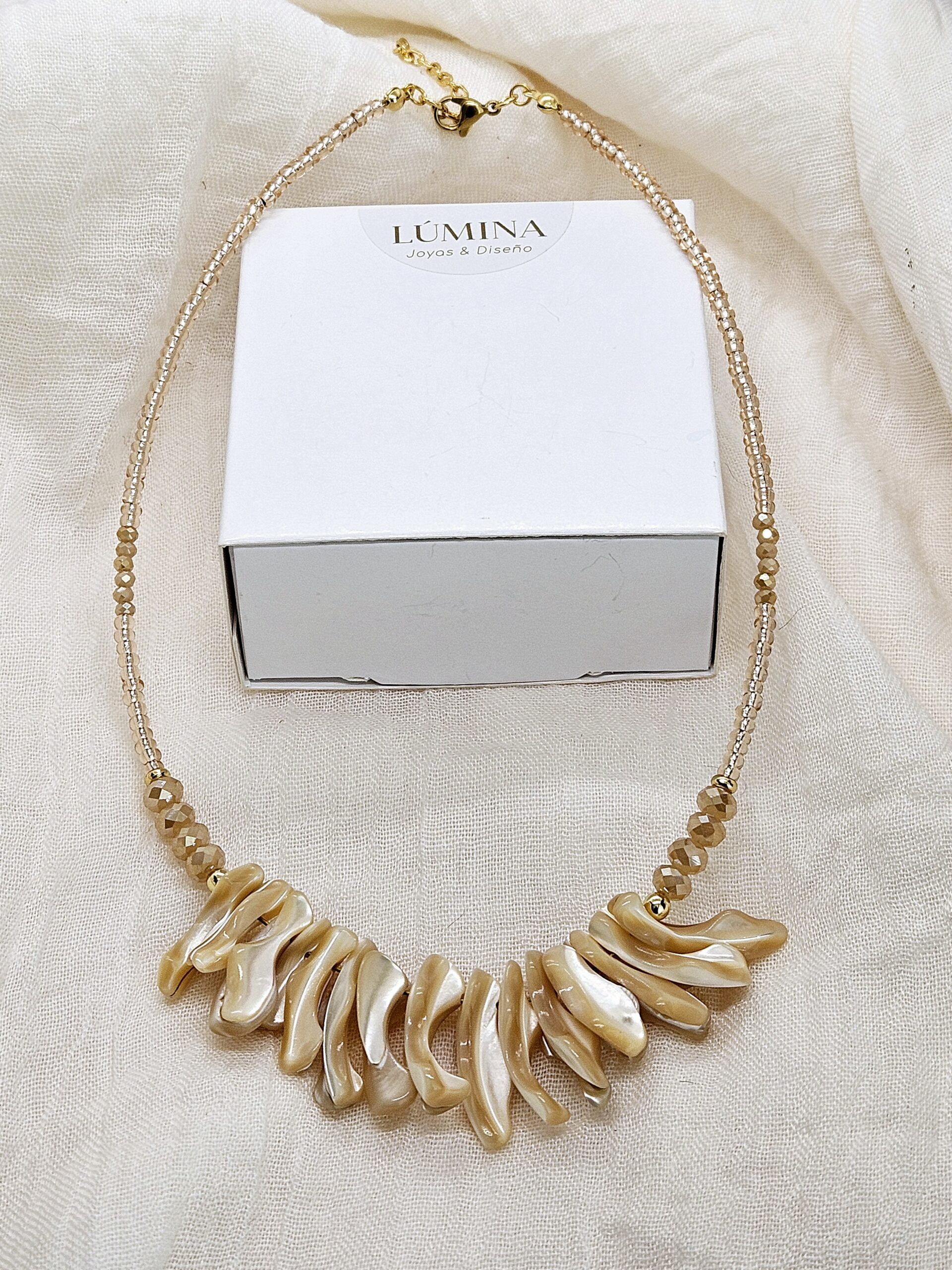 Collar-Conjunto Glam, Baño de Oro