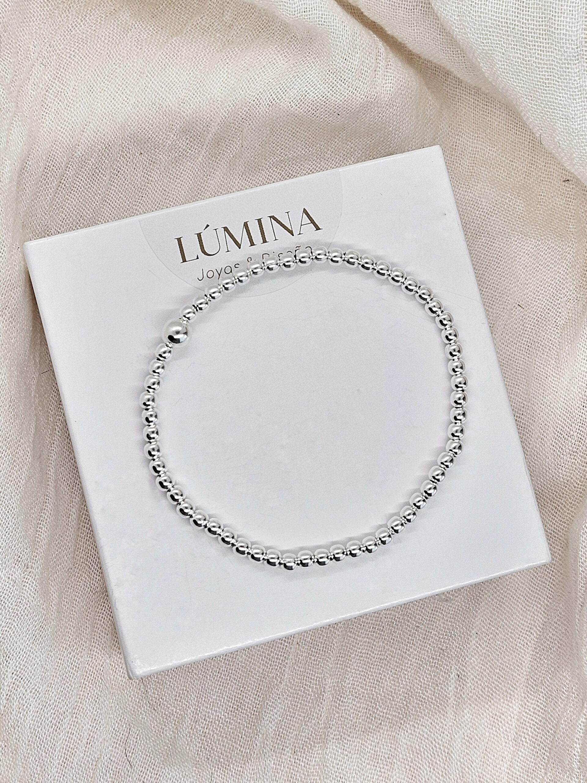 Pulsera bolitas 3MM, Plata 925